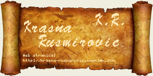 Krasna Rusmirović vizit kartica